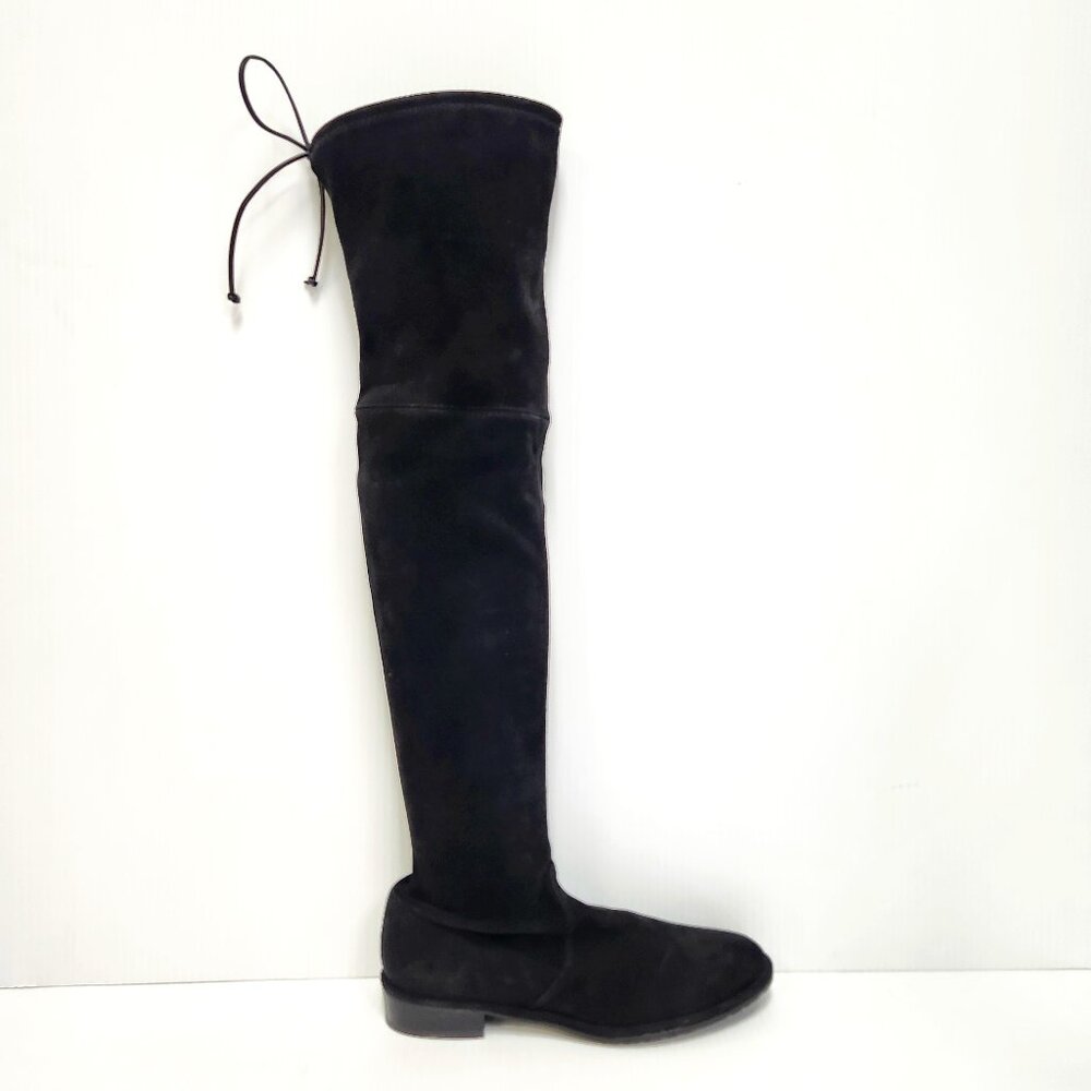 Stuart Weitzman Women's Black Over The Knee Suede/Leather Boots W/Bag Size 6